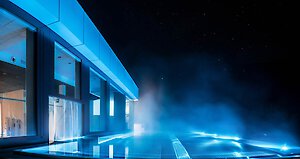 Nächtliches Panorama mit Sternen im Hotel am Nationalpark